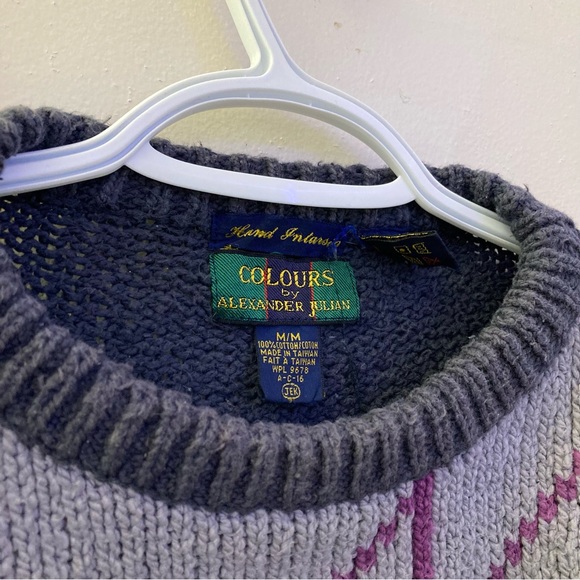 Vintage Colours by Alexander Julian 100% cotton crew neck sweater - Picture 3 of 6
